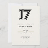 17th Birthday Invitation - Minimal Sport Style Kaart (Voorkant)