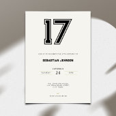 17th Birthday Invitation - Minimal Sport Style Kaart