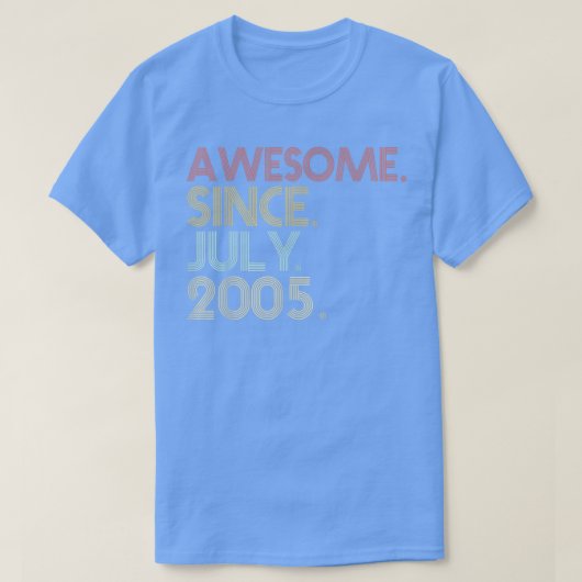 17th Birthday Party 17 Years Old Awesome Since Jul T-shirt (Design voorkant)