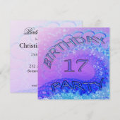 17th Birthday party, Abstract en bubb Kaart (Voorkant / Achterkant)