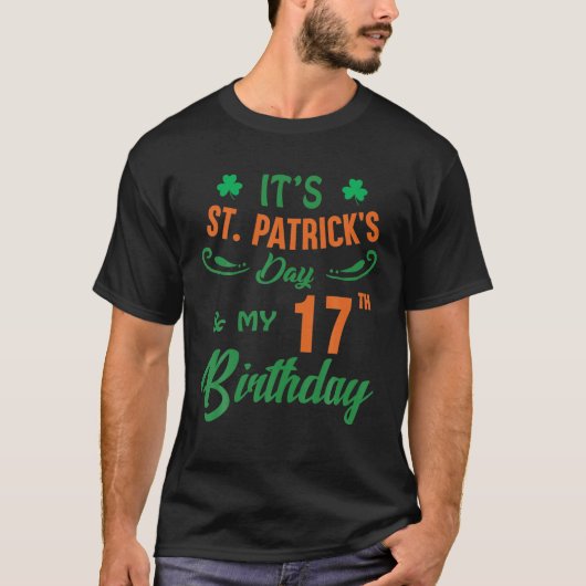 17Th Birthday St Patrick's Day Party Men Women 17 T-shirt (Voorkant)