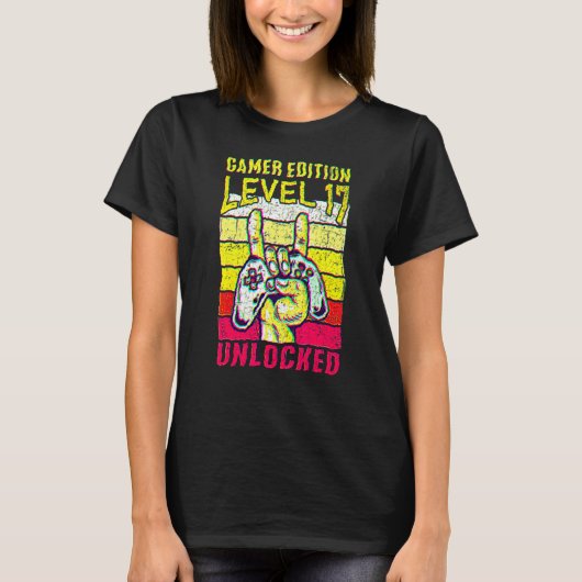 17th Birthday Video Gamer Edition Level 17 Unlocke T-shirt (Voorkant)