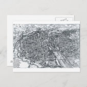 17th Century Street Map of Paris, France Briefkaar Briefkaart (Voorkant / Achterkant)