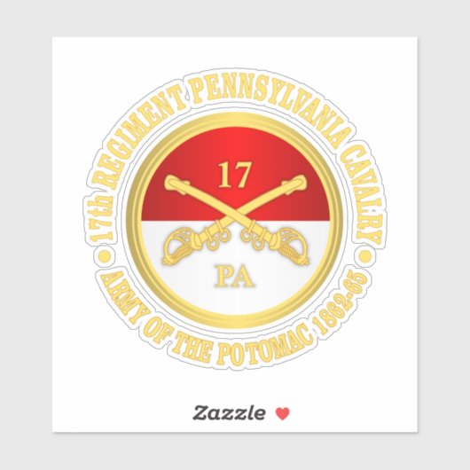 17th Pennsylvania Cavalerie Sticker (Vel)