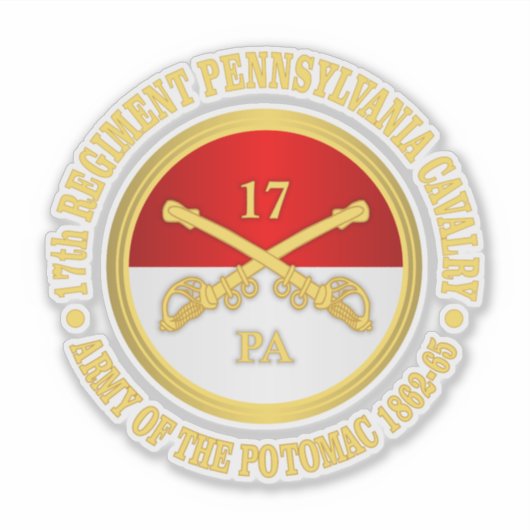 17th Pennsylvania Cavalerie Sticker (Voorkant)