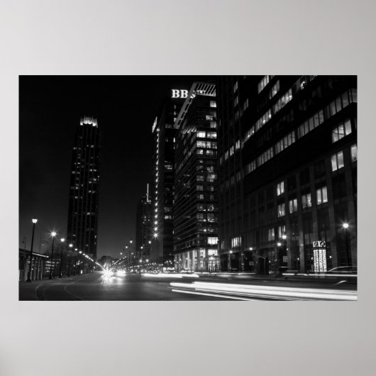 17th Street & Atlantic Station in zwart-wit Poster (Voorkant)