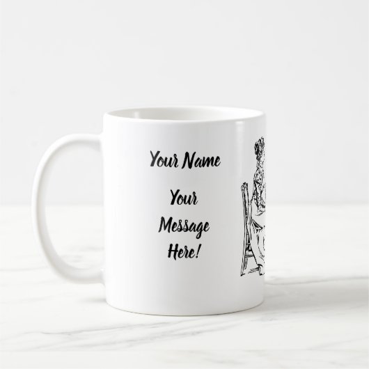 1800 Art Father vertelt een verhaal aan zijn kinde Koffiemok (Links)