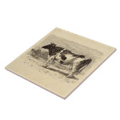  1800 grote Nederlandse koeienvangers Geel Tegeltje (Zijkant)