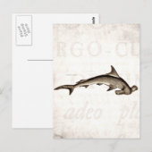 1800 Hammerhead Shark Old Hammer Head Briefkaart (Voorkant / Achterkant)