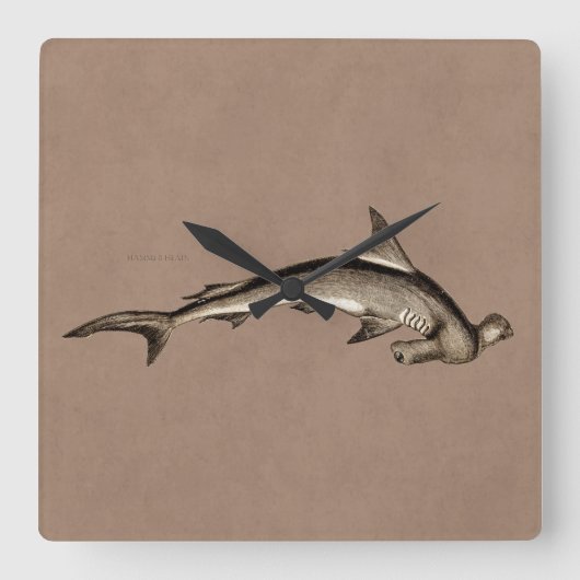1800 Hammerhead Shark Old Hammer Head Vierkante Klok (Voorkant)