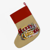 1800  vrolijke kerst | Kleurrijk Grote Kerstsok (Achterkant (Hangend))