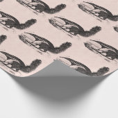  1800s Aardvark Pink Retro Ant Eater Cadeaupapier (Hoek)