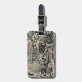  1800s Afrikaanse dieren ter illustratie van diere Bagagelabel (Voorkant verticaal)