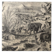  1800s Afrikaanse dieren ter illustratie van diere Tegeltje (Voorkant)