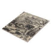  1800s Afrikaanse dieren ter illustratie van diere Tegeltje (Zijkant)