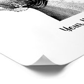 1800s B / W Art Vrouw met paraplu Poster (Hoek)