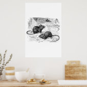 1800s Barn Mouse Retro Mice Illustration Poster (Keuken)