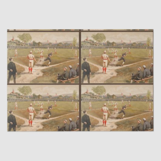  1800s Baseball-ontvlechting Tissuepapier (Voorkant)