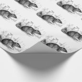 1800s Brown Barn Rat Rats Illustration Cadeaupapier (Hoek)