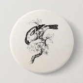  1800s Bullfinch Bird Illustration - Birds Ronde Button 7,6 Cm (Voorkant)