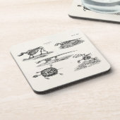  1800s Dierlijke skeletten Antiek anatomie Bier Onderzetter (Linkerzijde)