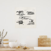  1800s Dierlijke skeletten Antiek anatomie Poster (Keuken)