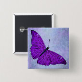  1800s Donkere Paarse vlinderillustratie Vierkante Button 5,1 Cm (Voorkant /achterkant)