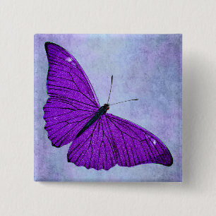 1800s Donkere Paarse vlinderillustratie Vierkante Button 5,1 Cm