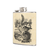 1800s  eekhoorns illustratie - eekhoorn heupfles (Links)