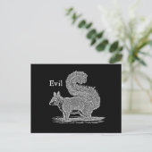  1800s Evil Squirrel Illustratie Briefkaart (Staand voorkant)