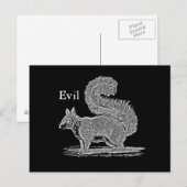  1800s Evil Squirrel Illustratie Briefkaart (Voorkant / Achterkant)