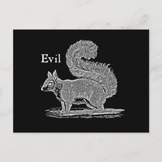  1800s Evil Squirrel Illustratie Briefkaart (Voorkant)