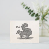 1800s Evil Squirrel Illustratie Briefkaart (Staand voorkant)