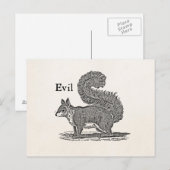 1800s Evil Squirrel Illustratie Briefkaart (Voorkant / Achterkant)