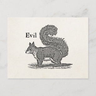  1800s Evil Squirrel Illustratie Briefkaart