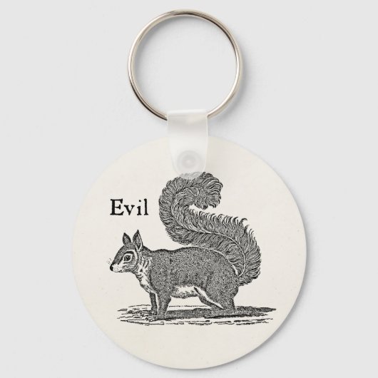  1800s Evil Squirrel Illustratie Sleutelhanger (Voorkant)