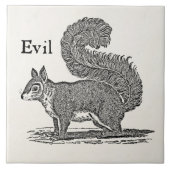  1800s Evil Squirrel Illustratie Tegeltje (Voorkant)