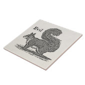 1800s Evil Squirrel Illustratie Tegeltje (Zijkant)