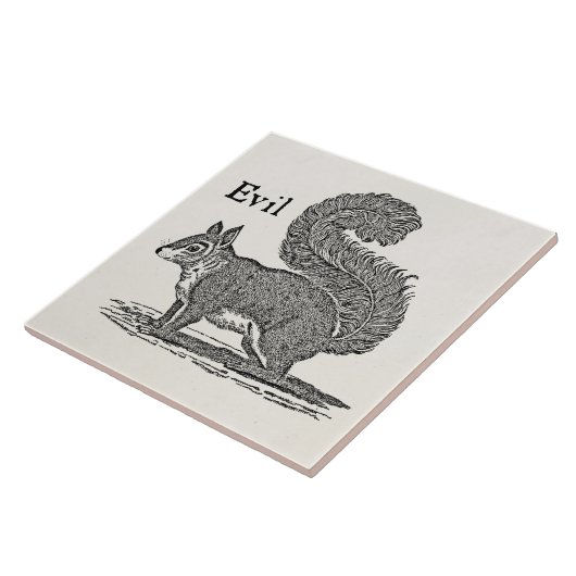  1800s Evil Squirrel Illustratie Tegeltje (Zijkant)