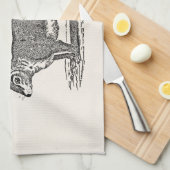  1800s Evil Squirrel Illustratie Theedoek (Quarter Fold)