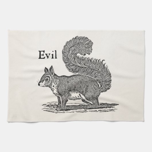  1800s Evil Squirrel Illustratie Theedoek (Horizontaal)
