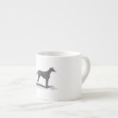 1800s Greyhound Dog Illustration - Honden Espresso Kop (Voorkant rechts)