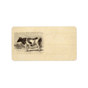 1800s Grote Nederlandse Koe Retro Koeien Geel Etiket