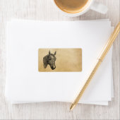  1800s Horse Head Illustration Retro Horses Etiket (Insitu)