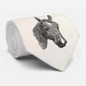 1800s Horse Head Illustration Retro Horses Stropdas (Opgerold)