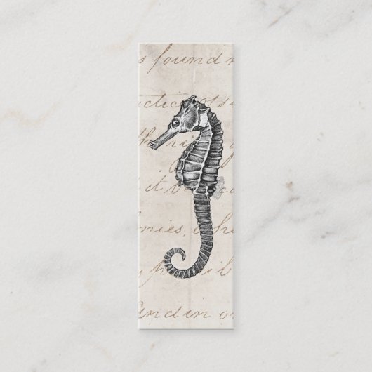  1800s Illustratie van het Hawaiiaanse Zee Paarden Mini Visitekaartje (Voorkant)