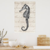 1800s Illustratie van het Hawaiiaanse Zee Paarden Poster (Keuken)