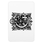  1800s Letter G Monogram Illustratie Magneet (Verticaal)