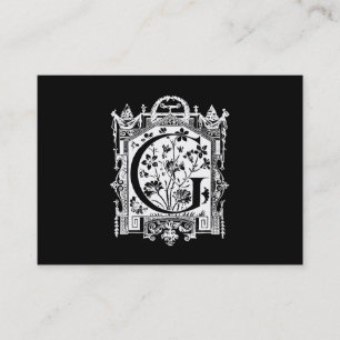 1800s Letter G Monogram Illustratie Visitekaartje