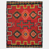 1800'S NAVAJO INDIAN HORSE ZADELDEKEN HERDRUK FLEECE DEKEN (Voorkant)